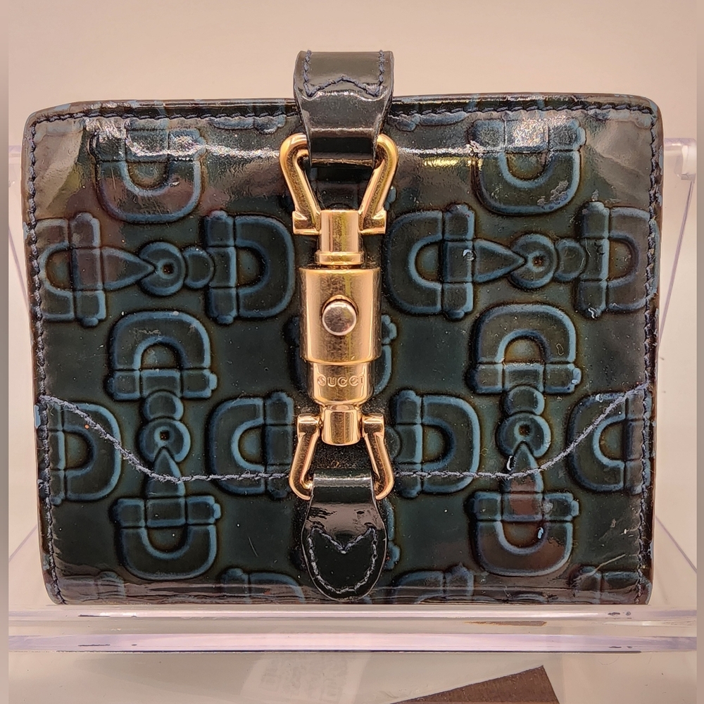 Gucci Horsebit-embossed Jackie Piston Leather Compact Wallet